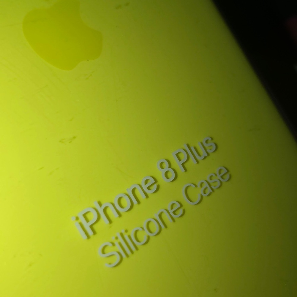 Iphone 8 plus yellow silicone case.